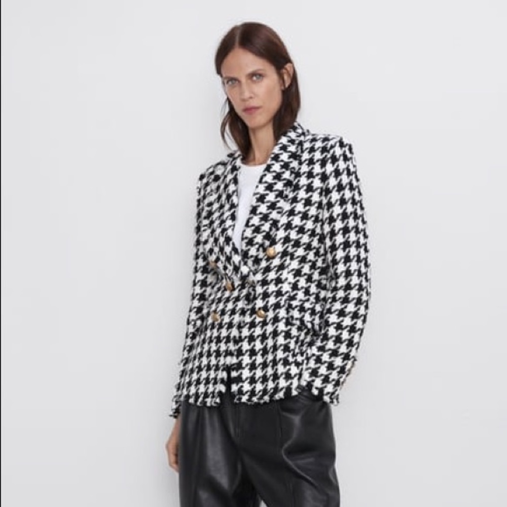 Zara Houndstooth Jacket
